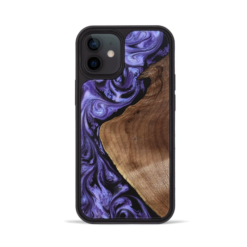 iPhone 12 Wood Phone Case - Scot (Purple, 829729)