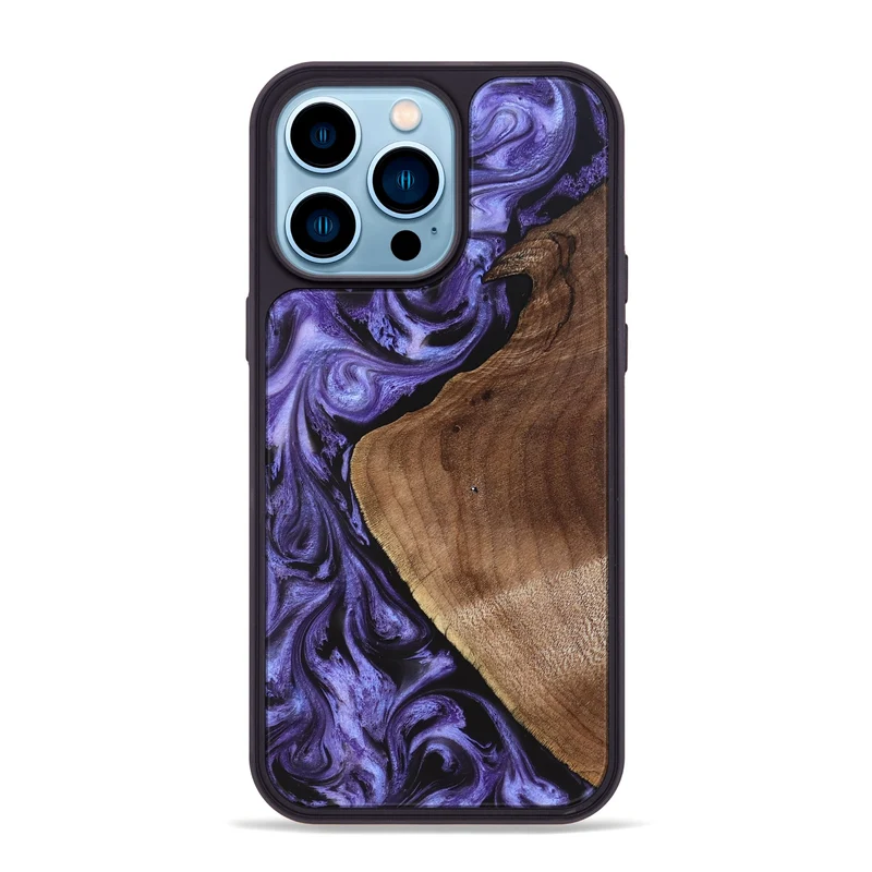 iPhone 14 Pro Max Wood Phone Case - Scot (Purple, 829729)