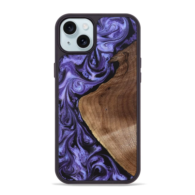 iPhone 15 Plus Wood Phone Case - Scot (Purple, 829729)