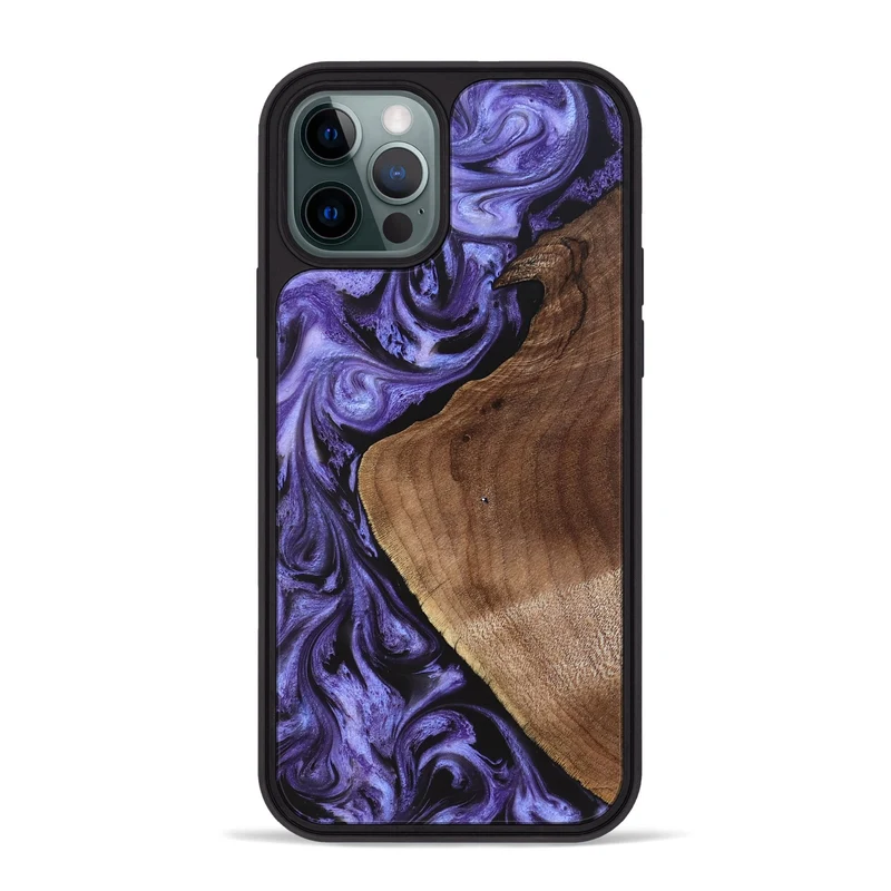 iPhone 12 Pro Max Wood Phone Case - Scot (Purple, 829729)