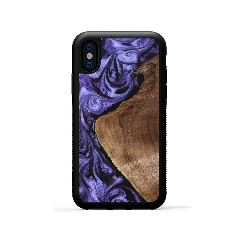 iPhone Xs Wood Phone Case - Scot (Purple, 829729)