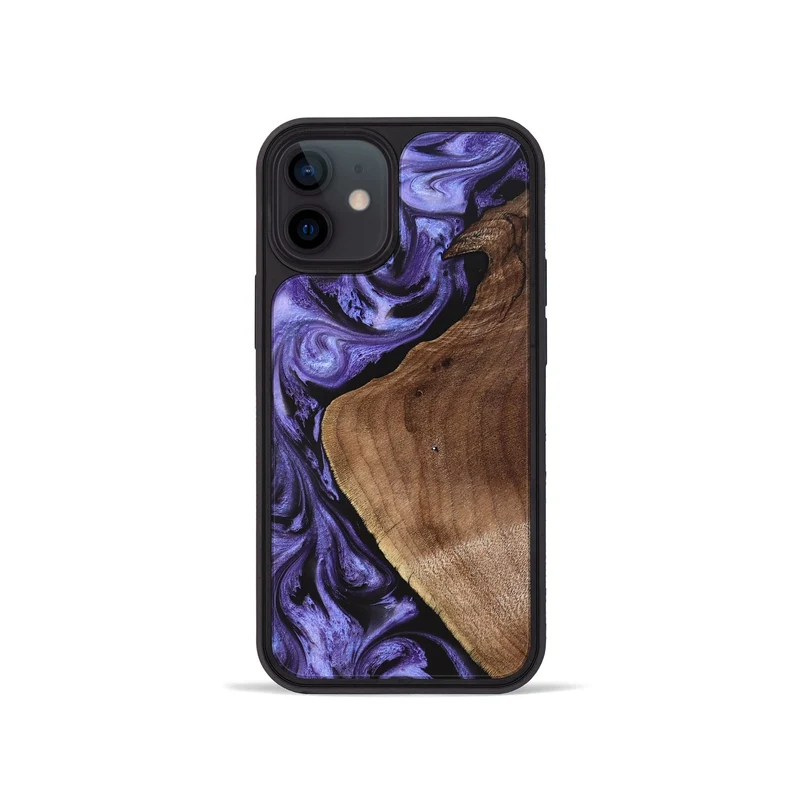 iPhone 12 mini Wood Phone Case - Scot (Purple, 829729)