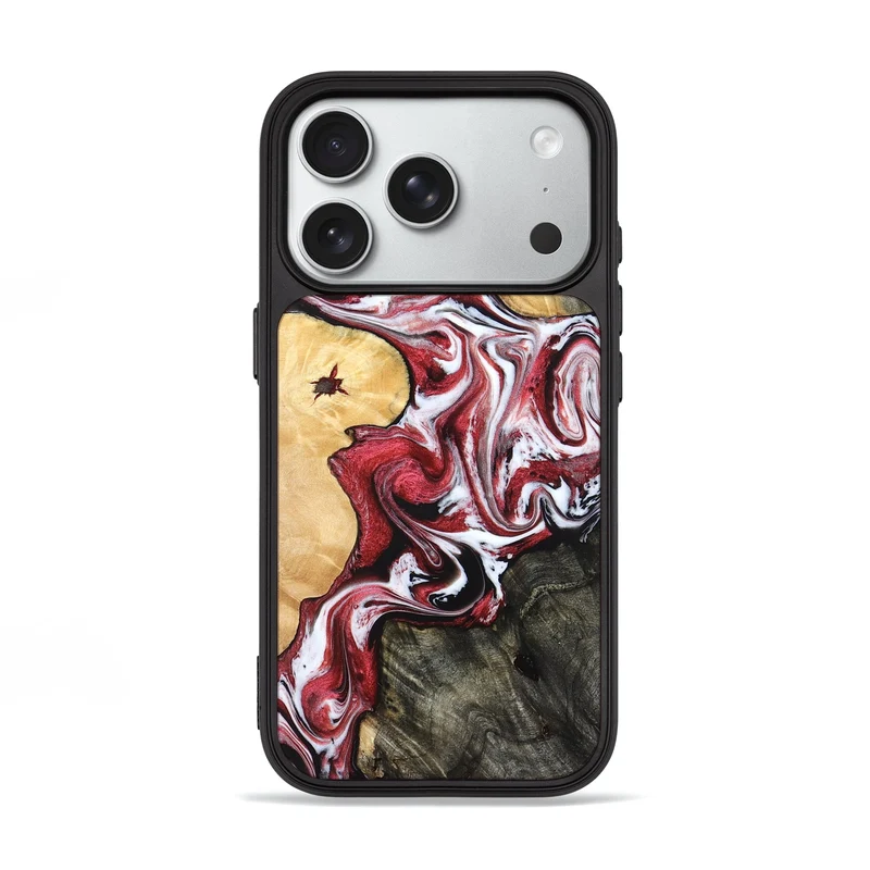 iPhone 18 Pro Wood Phone Case - Aurelia (Red, 829724)